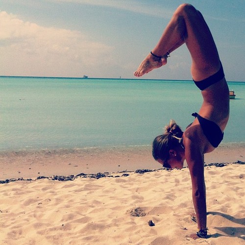 yoga girl beach